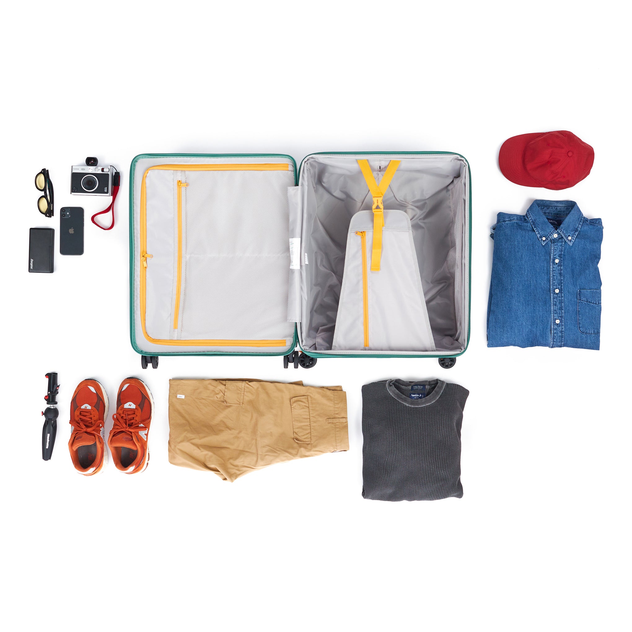 Square Expandable Suitcase with TT Handle - Checked - Image 4