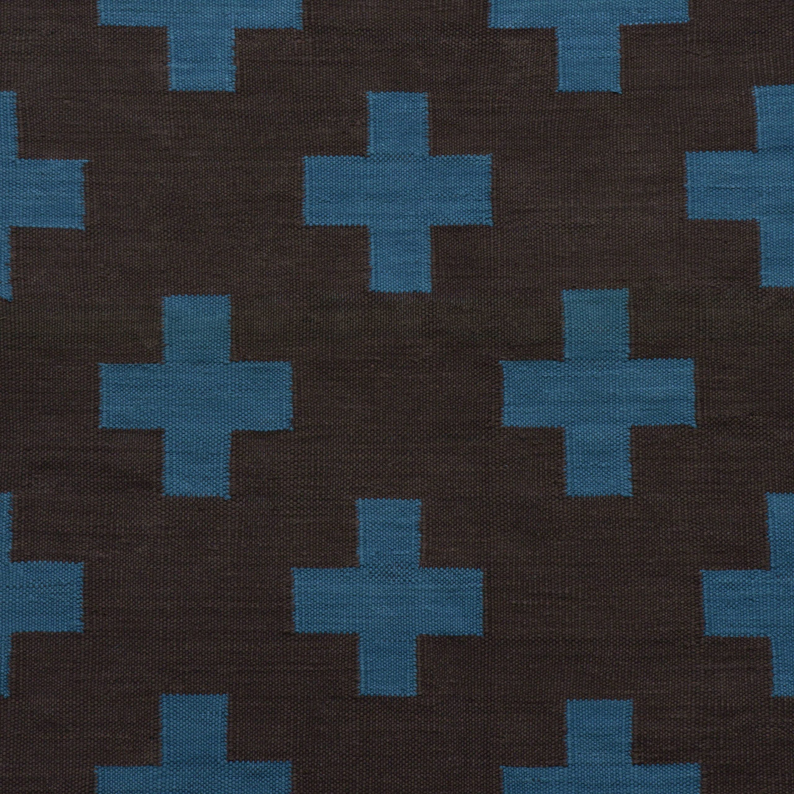 Maharam Alexander Girard Cotton Plus Rug - Sepia/ Turquoise Dark - Image 3