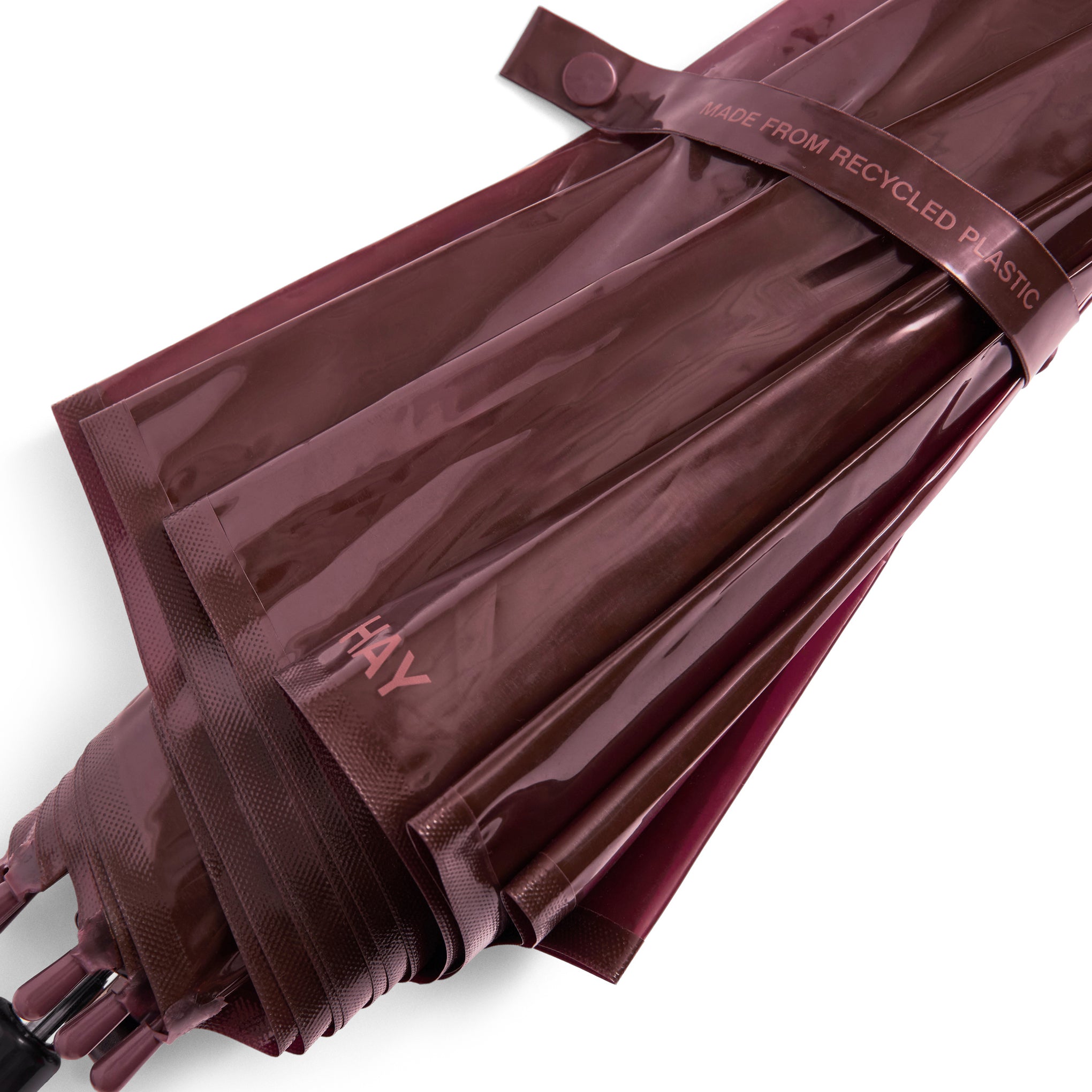 HAY Canopy Stick Recycled Plastic Umbrella - Burgundy - Image 3