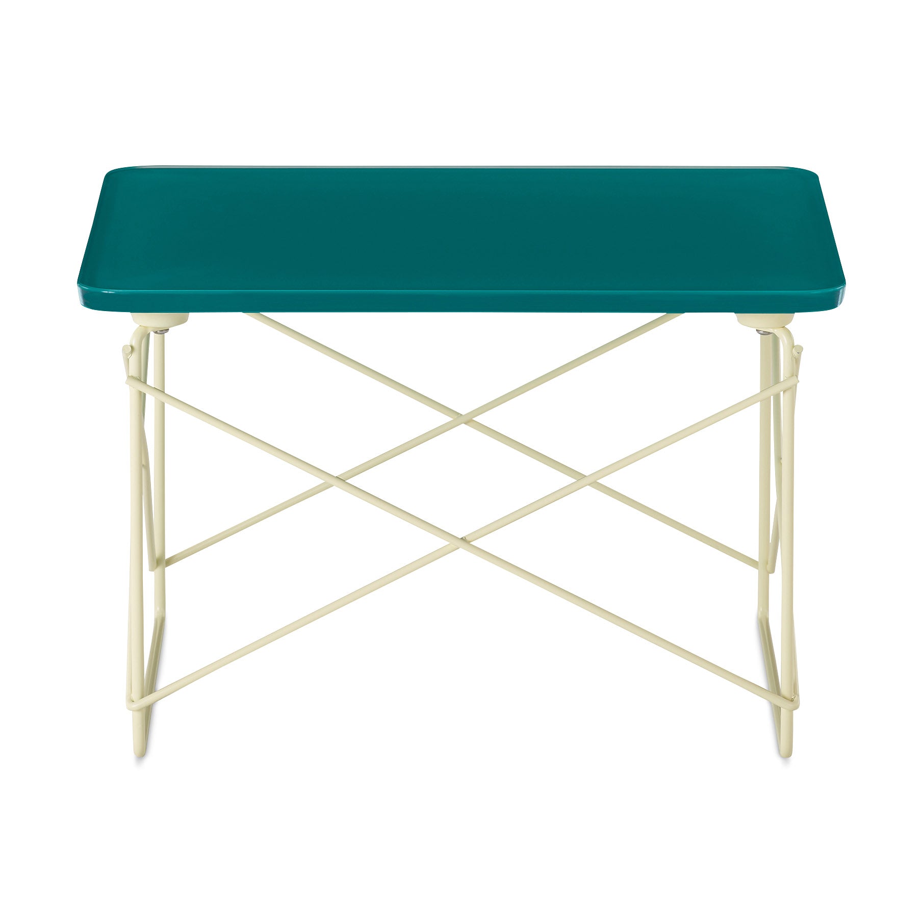 Herman Miller x HAY Eames Wire Base Low Table - Mint Green/ Powder Yellow - Image 3