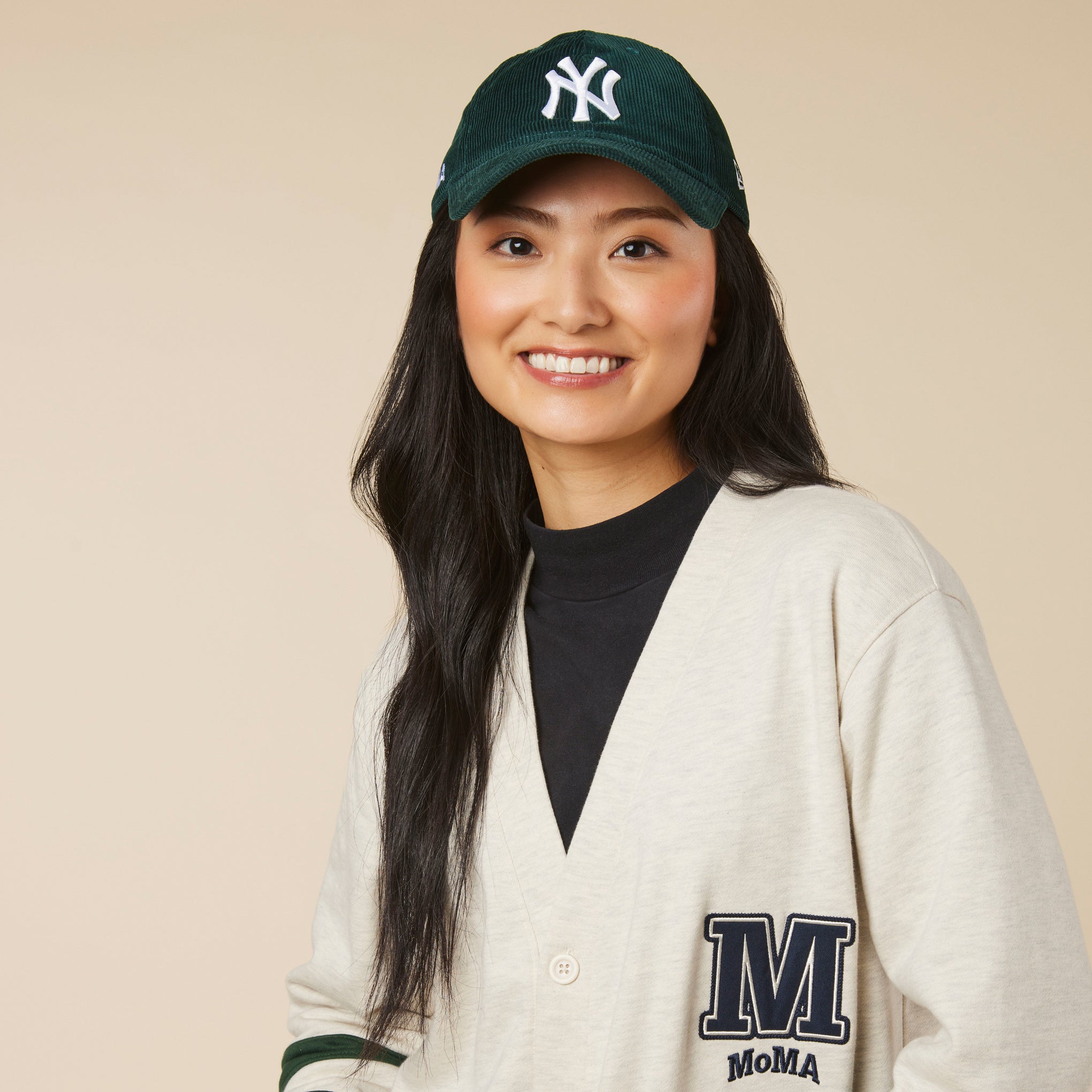 MoMA NY Yankees 9TWENTY Corduroy Adjustable Baseball Cap - Green - Image 2