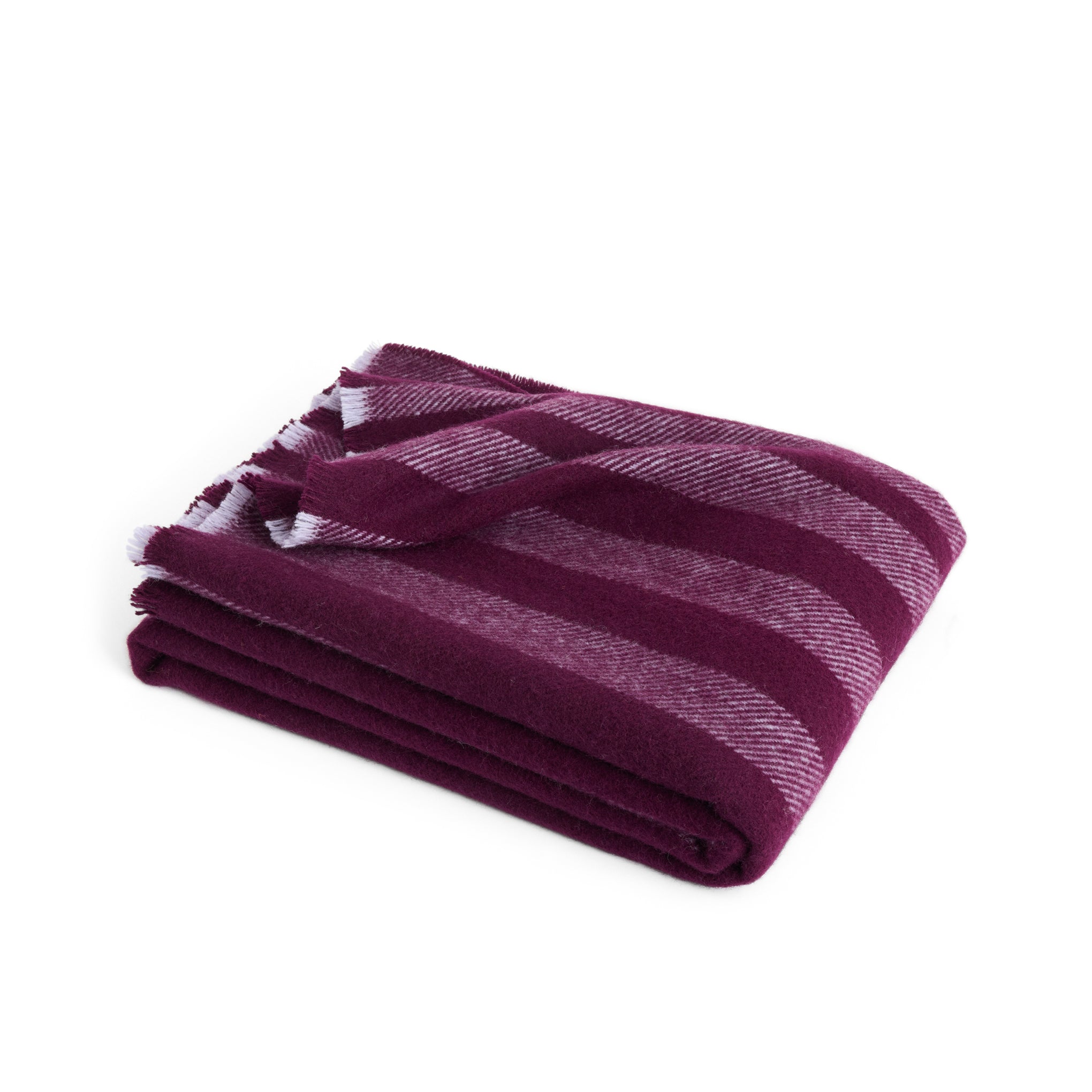 HAY Duo Striped Wool Throw - Plum