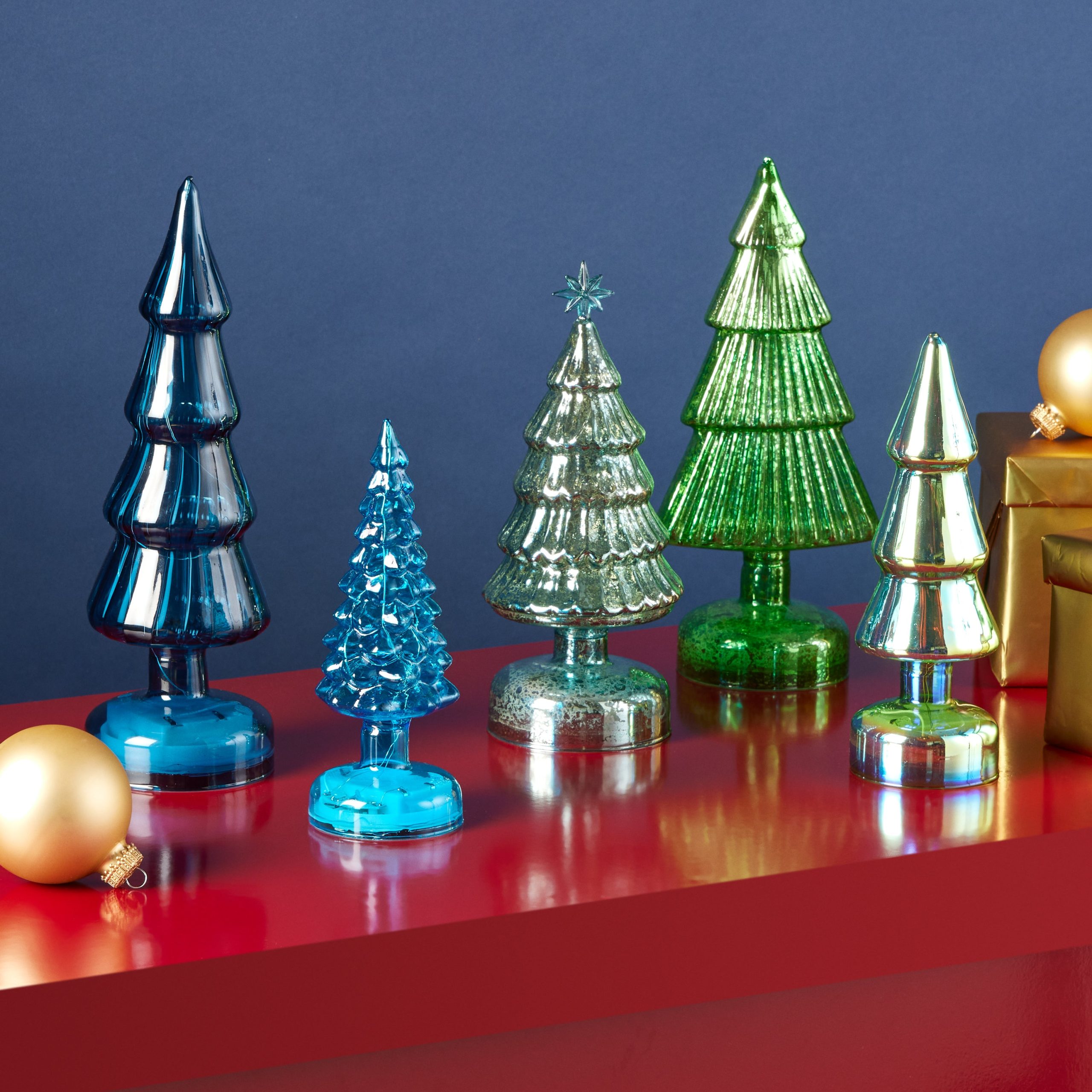 MoMA Colorful LED Lighted Trees - Set of 5 - Small - Blue - Image 4