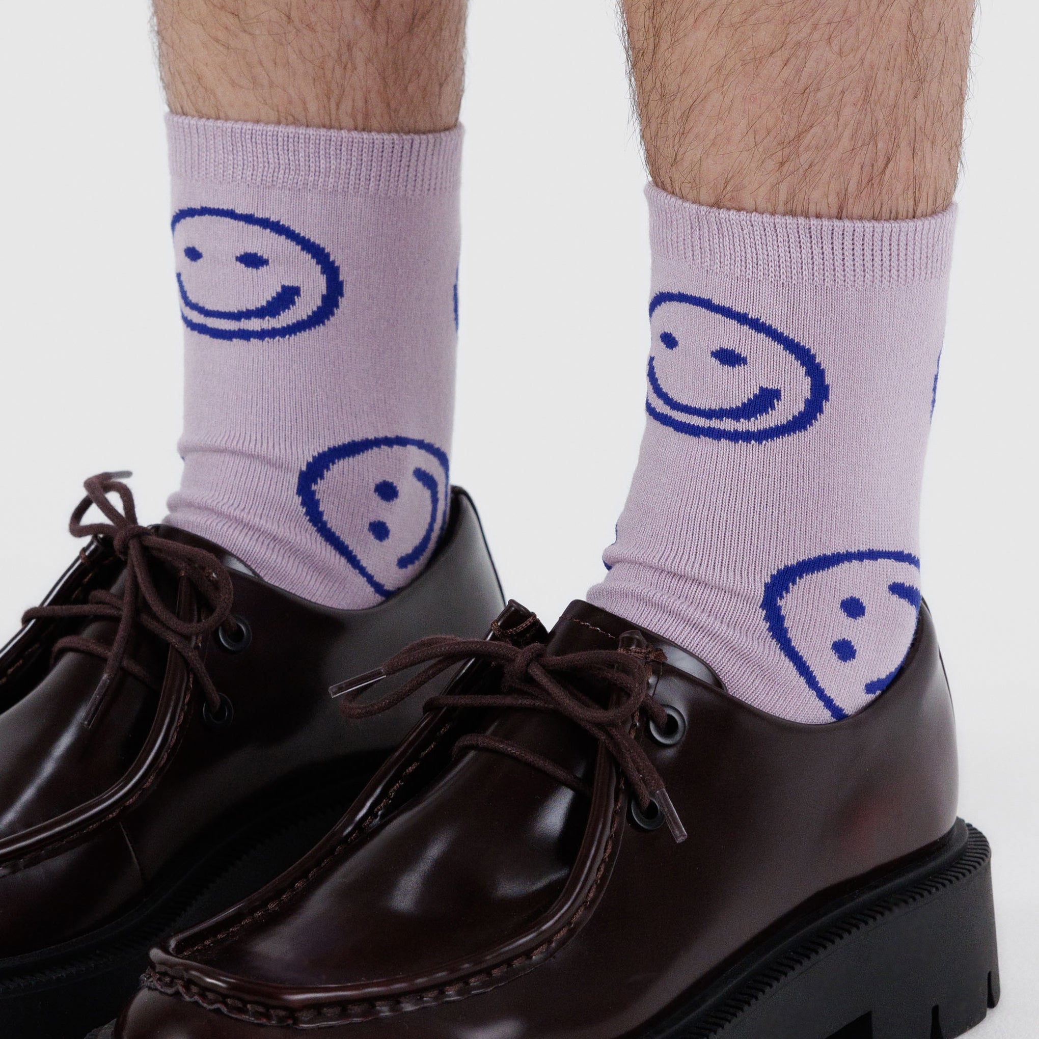 Baggu Crew Socks - Dusty Pink Happy - Image 4