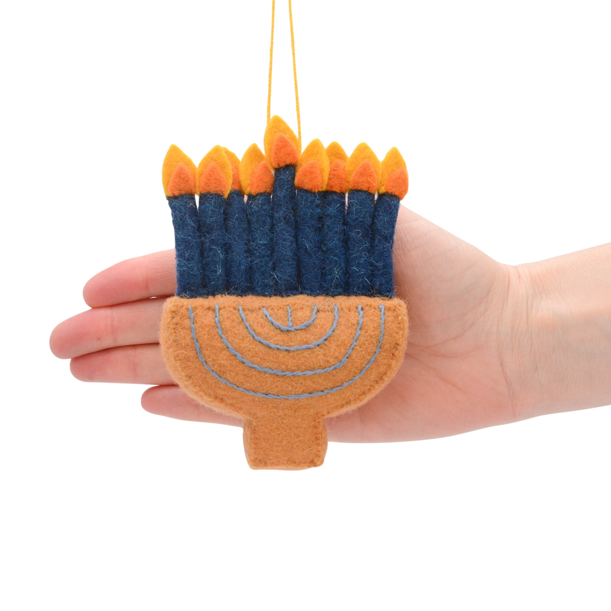 Felt Hanukkah Ornament - Felt Menorah - Image 5