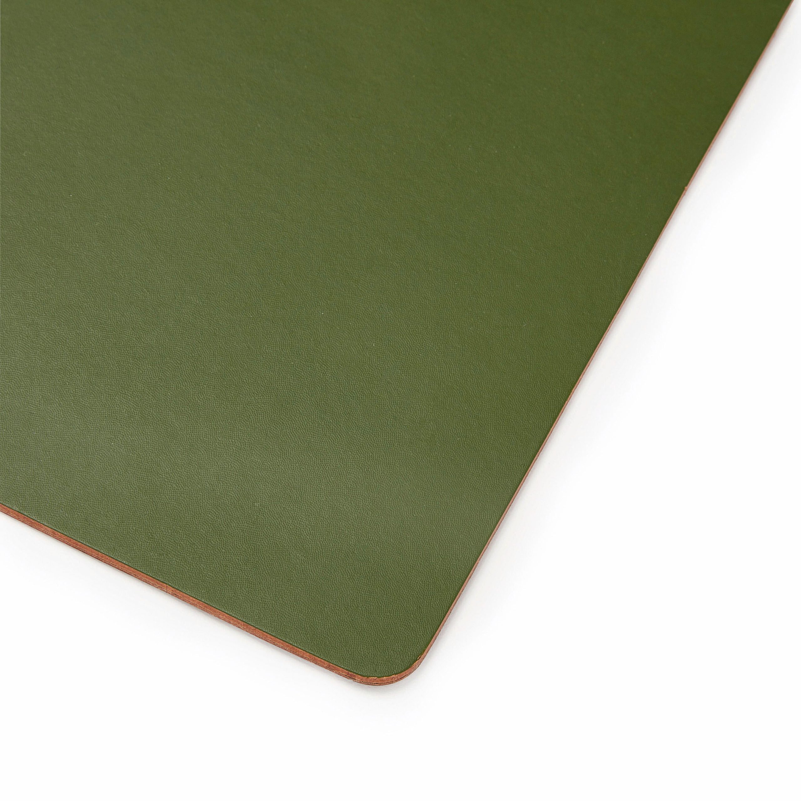 Dual-Sided Recycled Leather Placemat - Green/ Black - Image 5