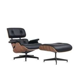 Eames® Lounge Chair and Ottoman from Herman Miller - Walnut/ Black Bamboo Leather