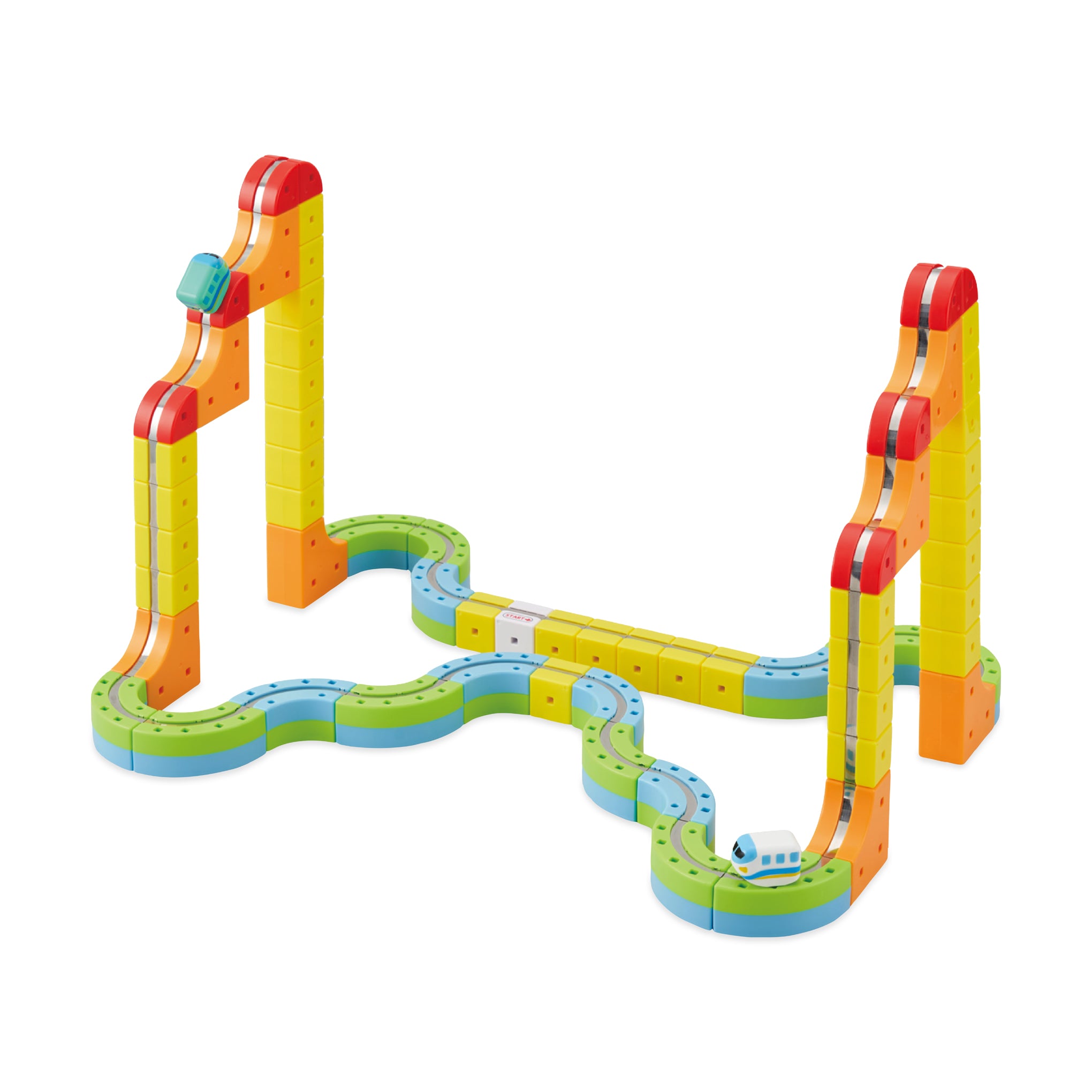 Magnetic Train Rail Cube Block Toy Set - Deluxe 66 pcs - Image 5