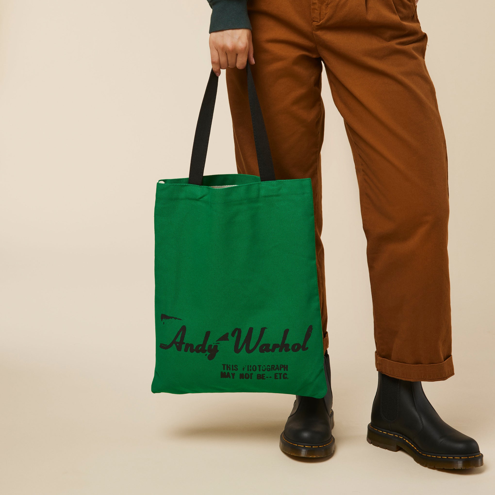 Andy Warhol Cotton Canvas Tote Bag - Green Campbell's Soup - Image 4