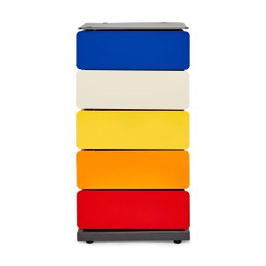 5-Drawer Pivot Cabinet - Blue/ Yellow/ Red