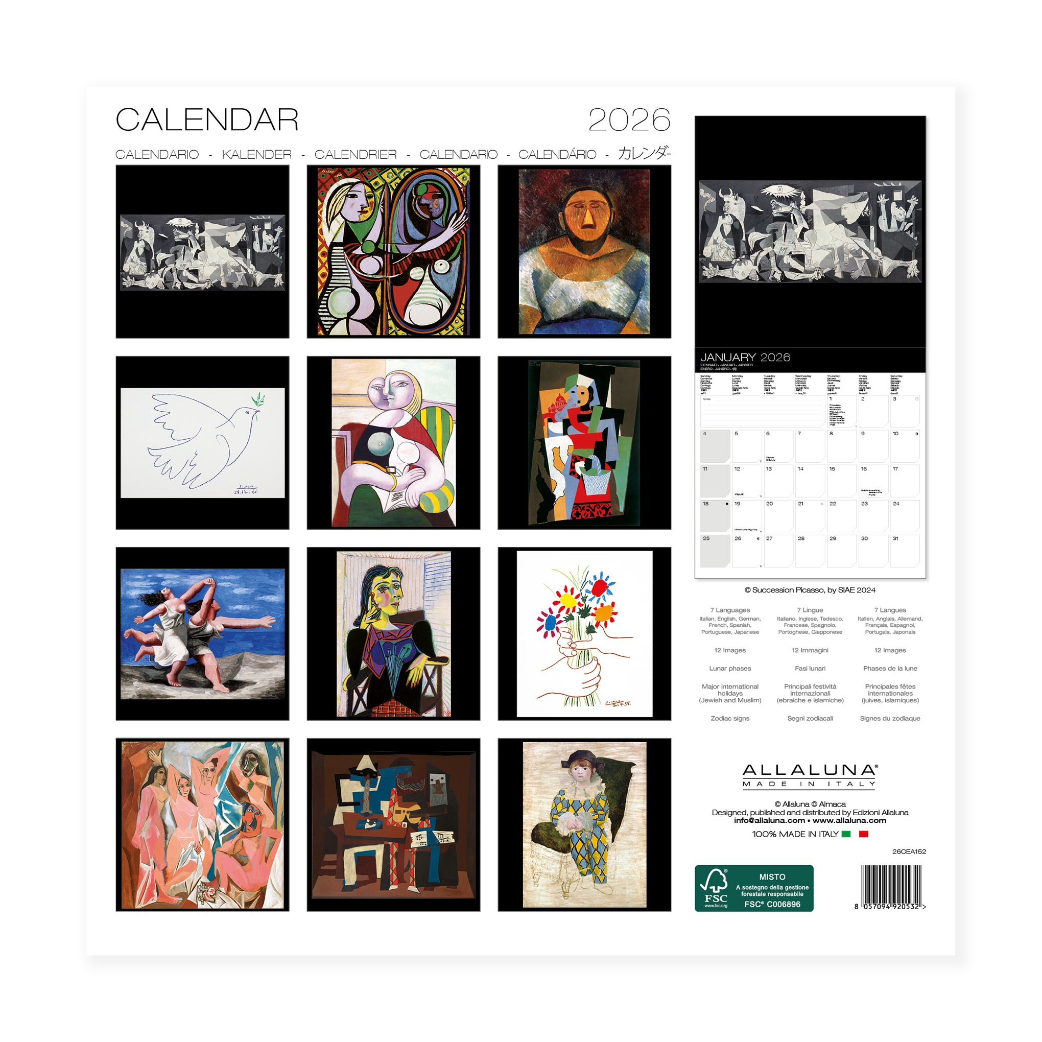 2026 Pablo Picasso Wall Calendar - Image 2