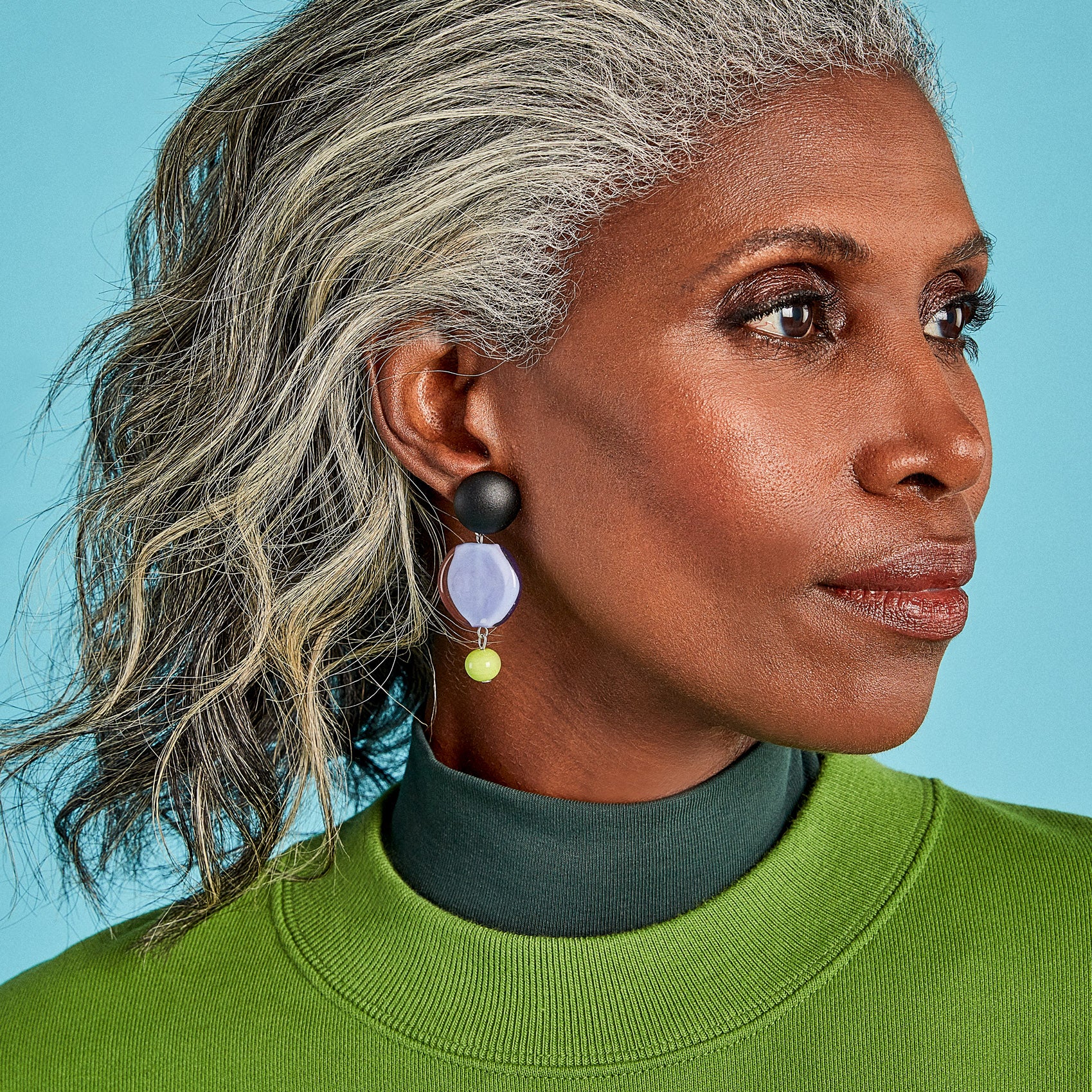 Murano Drop Earrings - Lavender - Image 2